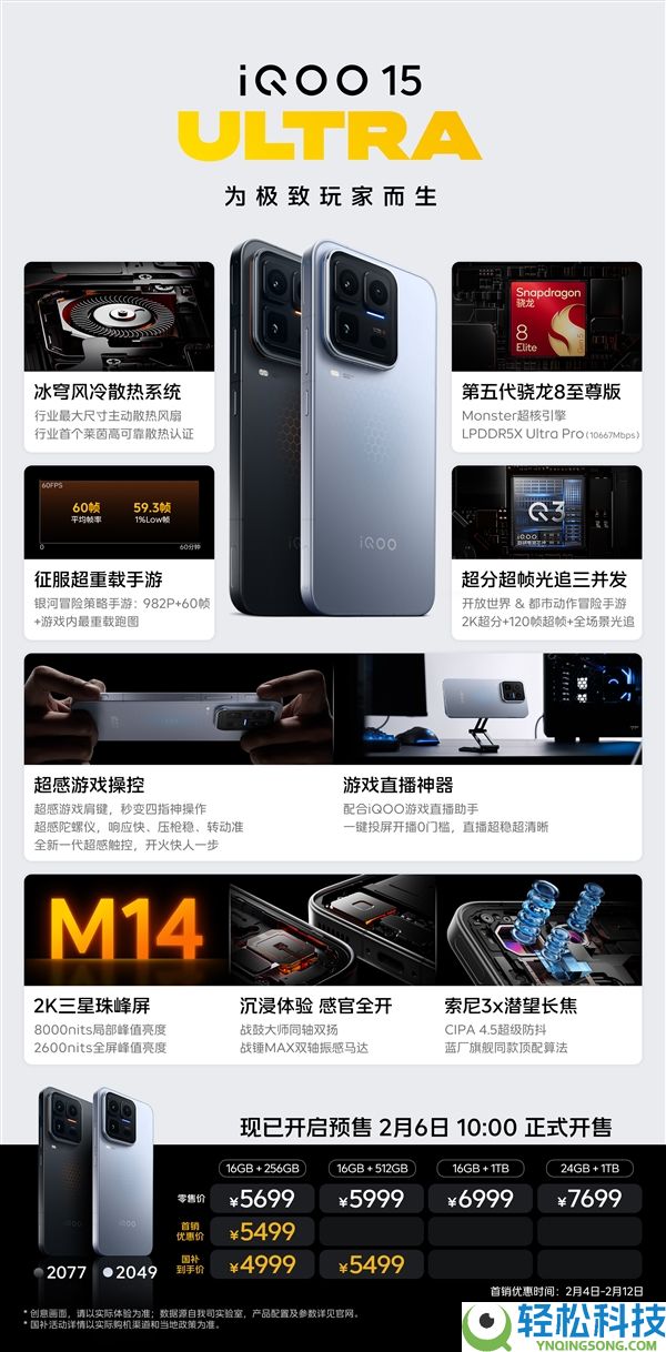 iQOO 15 Ultra销量远超预期：24+1TB版卖断货 产物司理连夜回去打螺丝