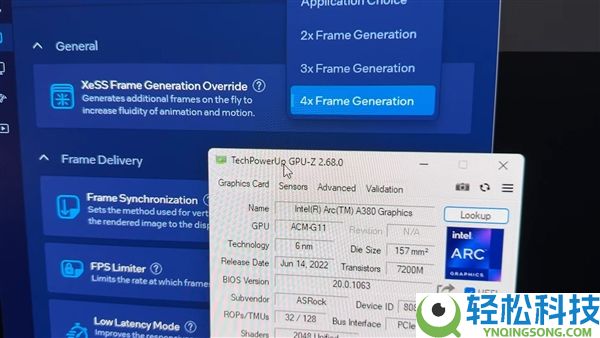 四大哥卡战将来,Intel锐炫A380成功启用XeSS 3多帧生成,帧率直接翻三倍