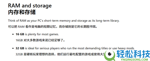 游戏多大内存够用 微软发话：硬核玩家32GB才是及格线,