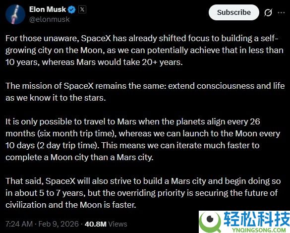 马斯克为何将重心转向月球