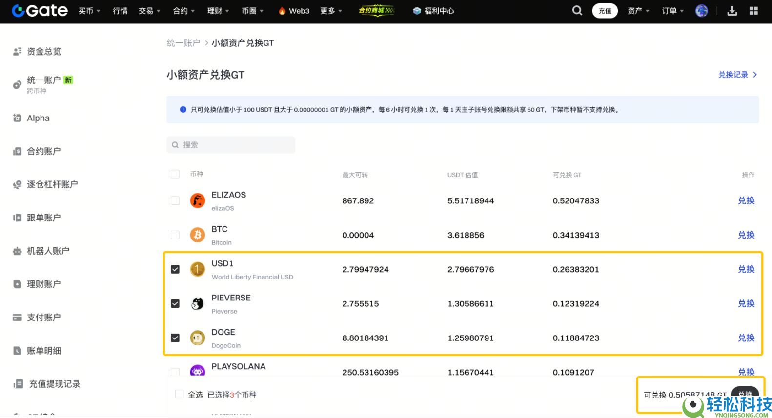 Gate交易所如何使用小额兑换功能?Gate使用小额兑换功能的操作流程