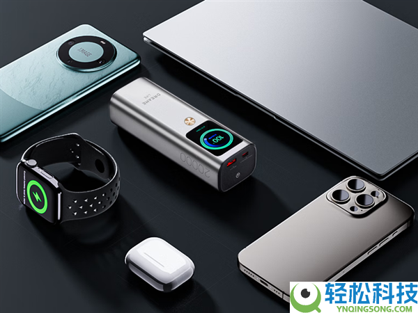 399元 追觅推出自带线165W带屏挪动电源：2C+1A