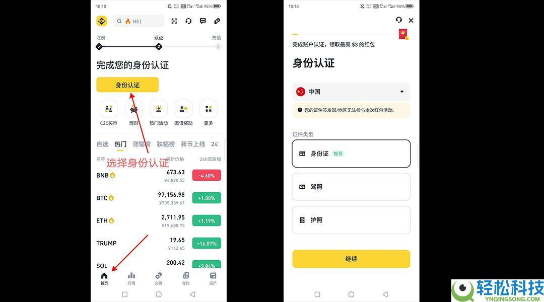 2025年国内Binance币安注册链接及身份认证操作指南