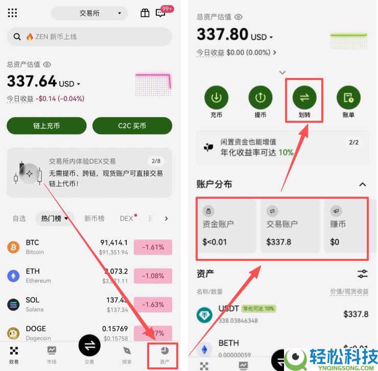 OU易Web3钱包注册以及OU易okx和web3钱包之间互转USDT教程