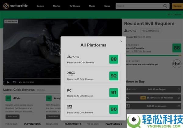 《生化危机：安魂曲》好评如潮
