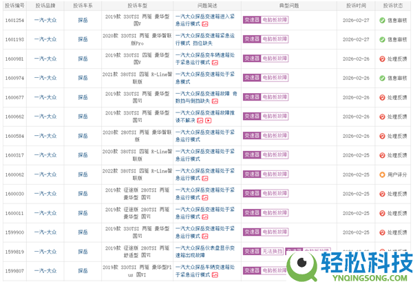 一汽群众探岳遭车主个人赞扬,车主：变速箱进入告急形式是通病 厂家不睬赔