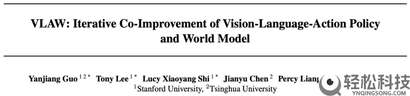 再联袂,清华陈建宇×斯坦福Chelsea团队发布VLAW,世界模子×VLA协同进化