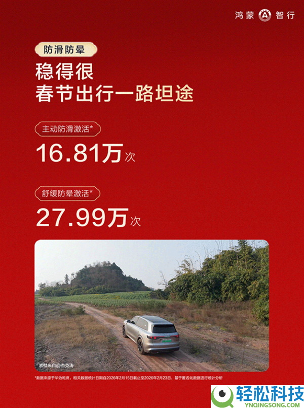 鸿蒙智行春节陈述发布：辅佐驾驶里程占比近一半 92%用户都用