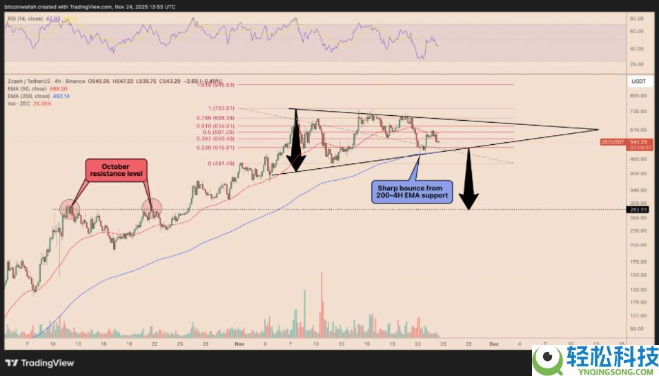 Zcash从11月高点下跌30%:ZEC价格会进一步崩盘吗?