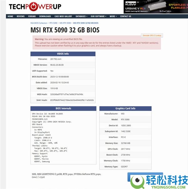 RTX 5090功耗解锁惊天2500W,不让玩了