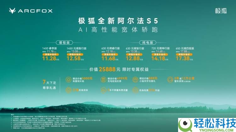 极狐全新阿尔法S5开启预售,11.28万起打造11万级新动力轿跑新标杆