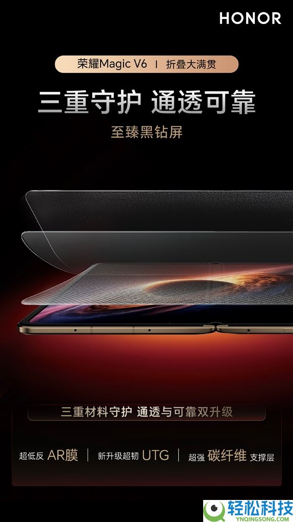 十倍耐刮耐磨,光荣Magic V6首发黑钻屏：辞别贴膜与反光焦虑