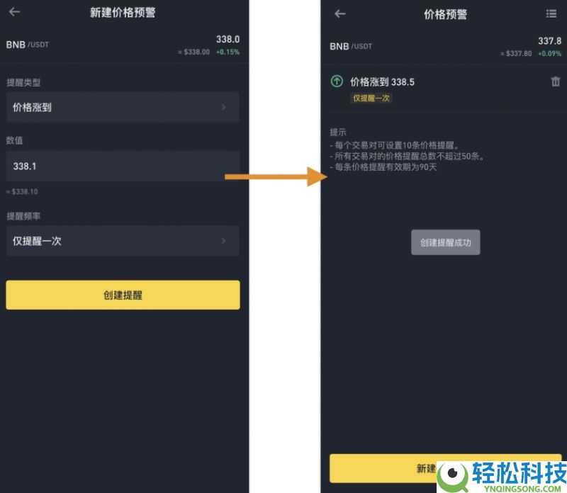 币安价格提醒功能是什么?如何设置?币安价格提醒功能设置教学(APP)