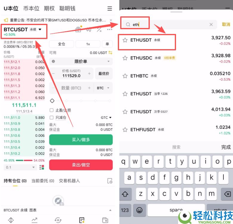 如何在币安做多/做空以太坊ETH?以太币合约怎么做?