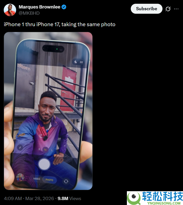 看懵了,初代iPhone到iPhone 17自拍对照 网友吐槽几近一样