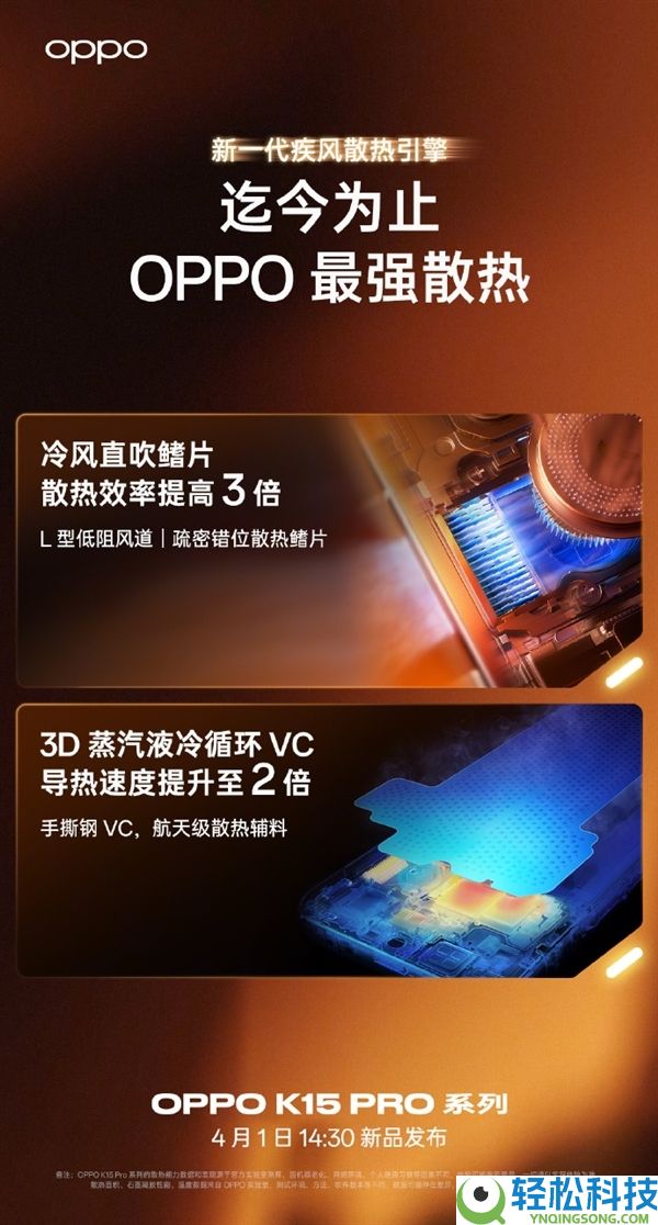 OPPO K15 Pro+配置官宣：搭载天玑9500s+自动风冷散热