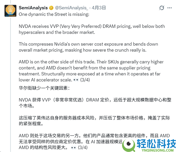 内存暴涨让巨头个人破防,NVIDIA却靠VVP身份独一在笑