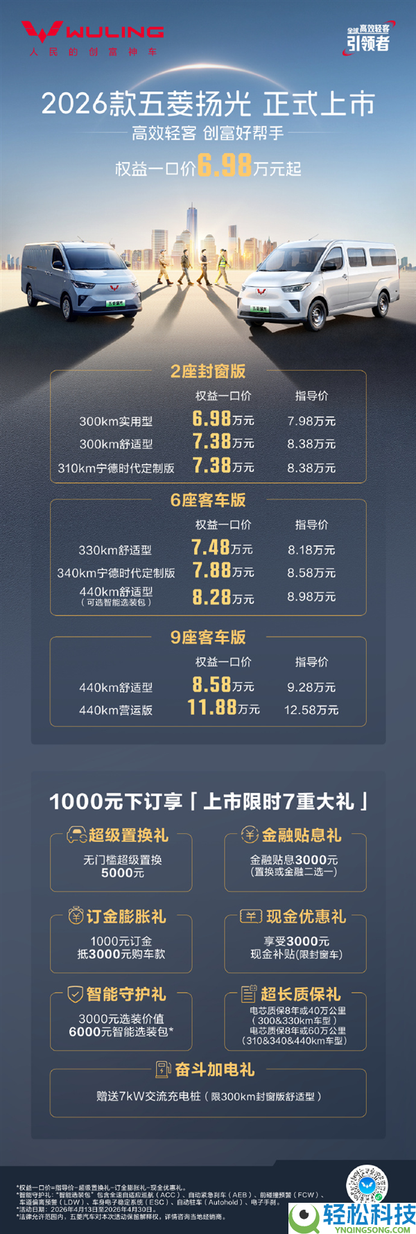 限时6.98万元起,2026款五菱扬光上市：小老板高效致富好副手