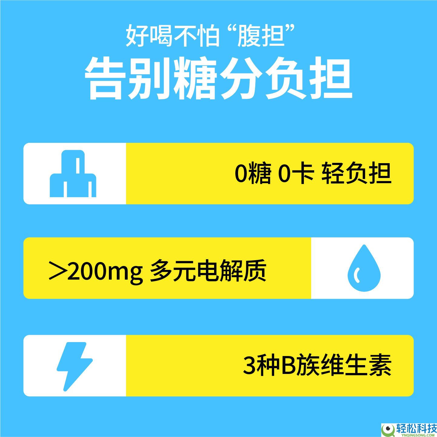 0糖0卡：耐立能电解质水饮料330ml*4瓶6.9元大促