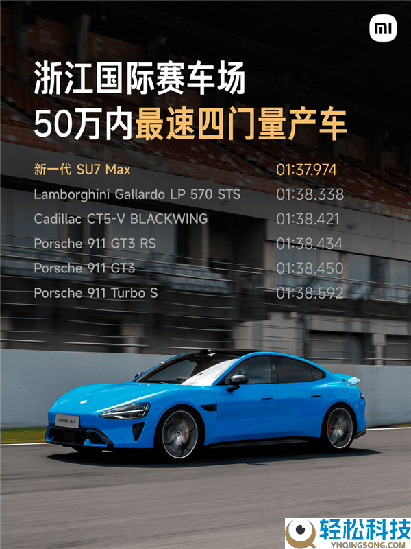 新一代小米SU7 Max浙赛显实力 晋级原厂部件成50万内四门车“机能王”
