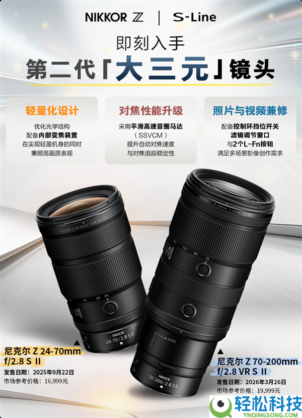 19999元,尼康70-200mm新一代大三元镜头开售