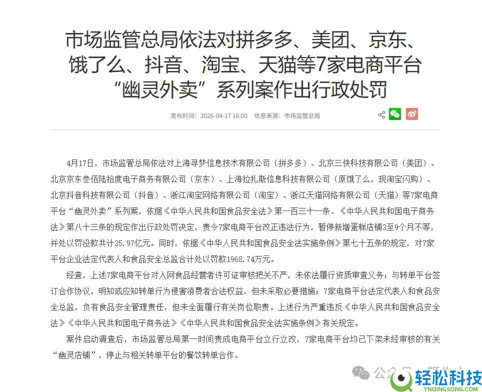 7大电商平台被罚没概况：拼多多15.22亿,美团7.46亿,阿里系累计6.3亿