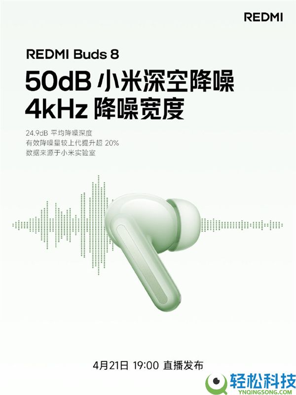 REDMI Buds 8官宣：晋级立式耳机盒 50dB降噪