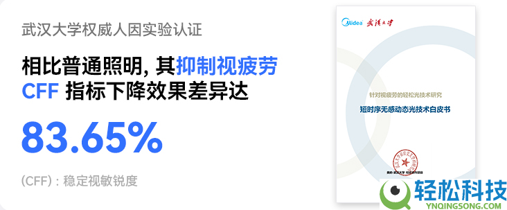 美的照明领跑眼安康照明,轻松光刷新出圈,以CFF量化优良好光