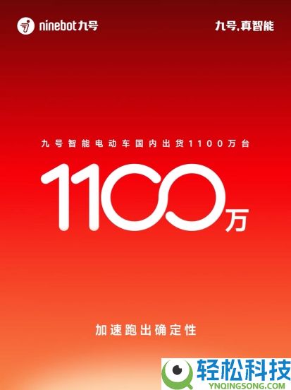 1100万台,九号智能电动车国内累计出货量再创新高,领跑行业加快度