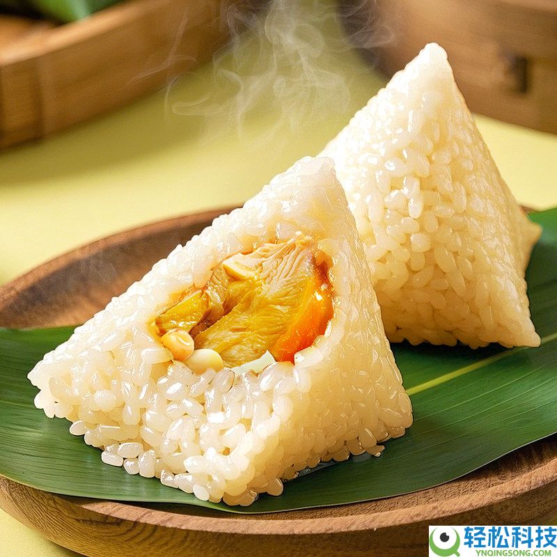 配料清洁,广州酒家鲜肉粽 2袋200g共4只9.9元