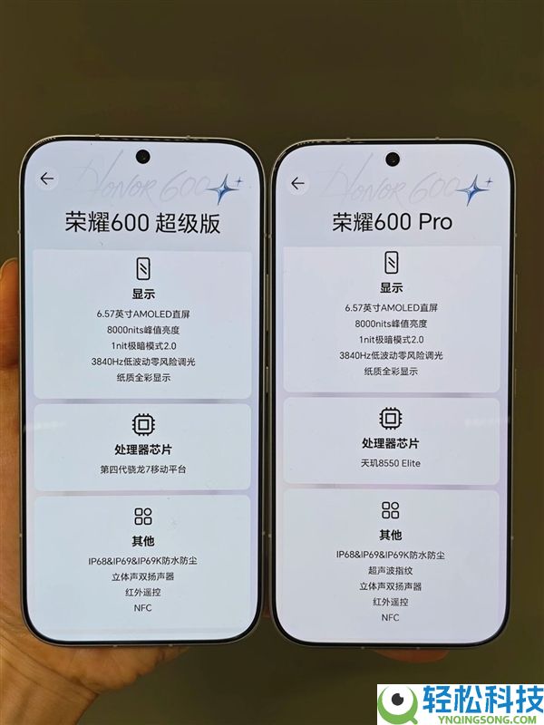 光荣600 Pro/超等版线下真机表态,配置全揭晓：8600mAh超大电池