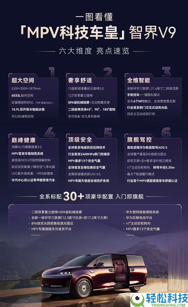 38.98万起全系标配30多项奢华配置 一文看懂智界V9四个版本若何选