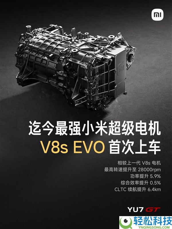 28000转,YU7 GT首发搭载小米迄今最强机电V8s EVO