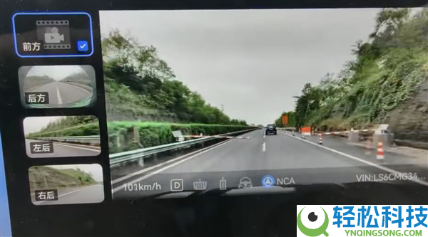 惊险一刻,高速车道悬空横摆两根杆：华为智驾精准闪避
