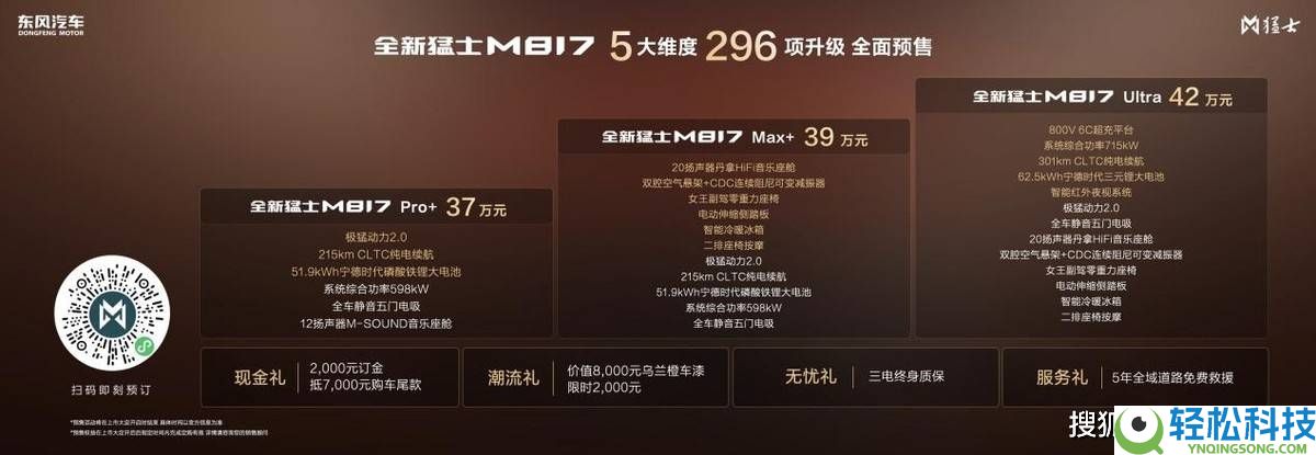 29日全球首秀,全新猛士M817携296项晋级预售37万起,开启智能越野新篇章