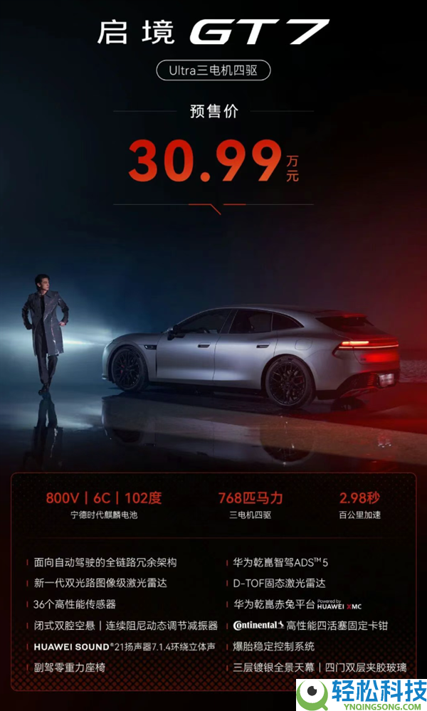 21.99万起 广汽启境GT7纯电猎装预售5小时定单破万